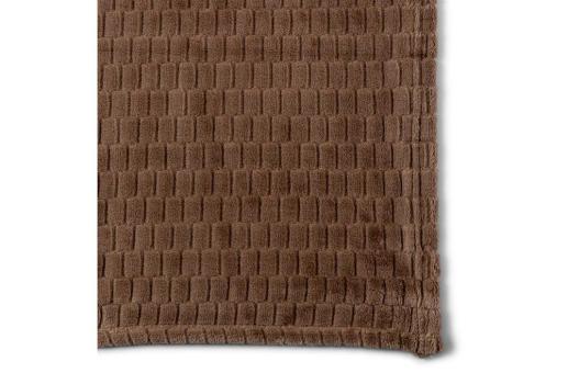 Kosta Linnewafveri Fleece Plaid Jaquard 130x170 cm Light brown