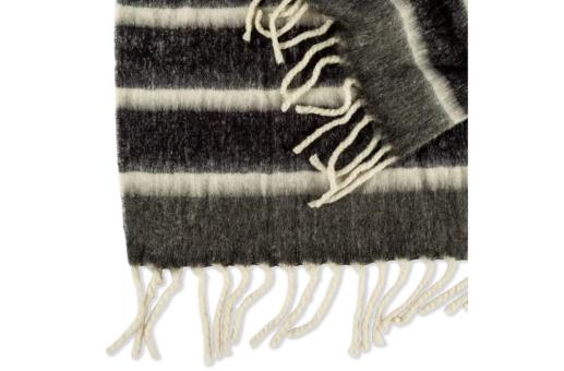 Kosta Linnewäfveri Wool Plaid Stripe Dark grey