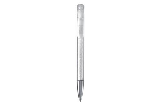 Ball pen Atlas transparent metal tip, white White,transparent