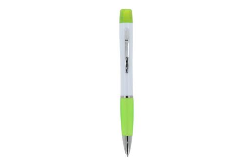 Ball pen Hawaii with tri-colour highlighter White/green