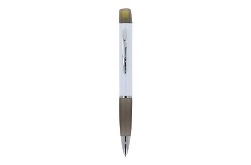 Ball pen Hawaii with tri-colour highlighter White/black