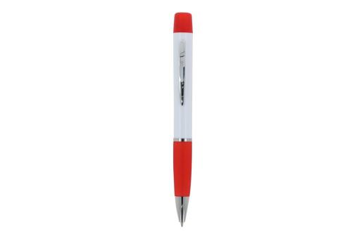 Ball pen Hawaii with tri-colour highlighter White/red