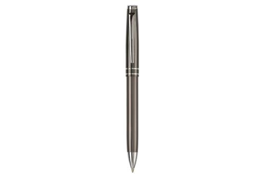 Pen set 2 stripes barrel metal Dark grey