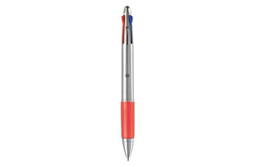 Ball pen 4 colours Silver/red