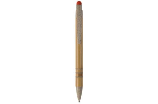 Ball pen bamboo and wheatstraw with stylus Orange