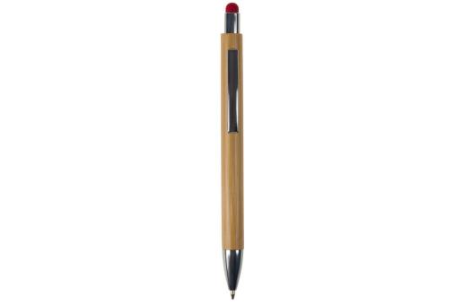 Ball pen New York bamboo with stylus Red