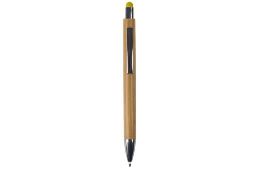 Ball pen New York bamboo with stylus Yellow