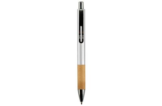 Metal pen with wooden grip Silver