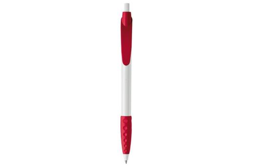 Cosmo ball pen rubber grip HC White/red