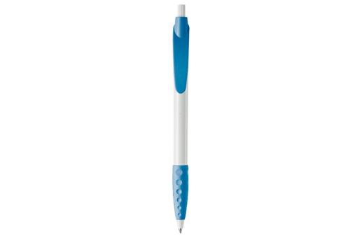 Cosmo ball pen rubber grip HC, lightblue Lightblue, offwhite