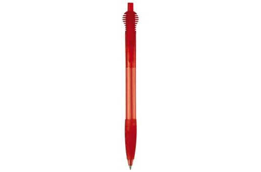 Cosmo ball pen transparent rubber round clip Transparent red