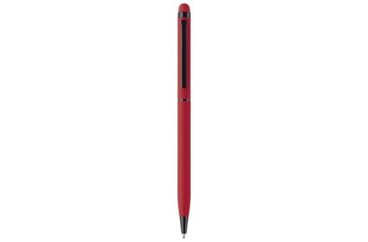 Kugelschreiber Stylus Metall gummiert Rot