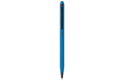 Kugelschreiber Stylus Metall gummiert Blau