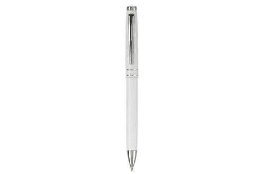 Ball pen metal 2 stripes White