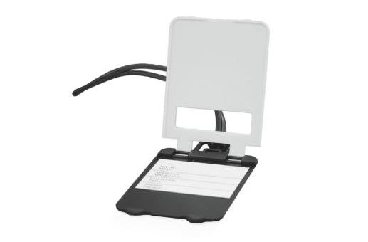 Luggage tag in suitcase shape White