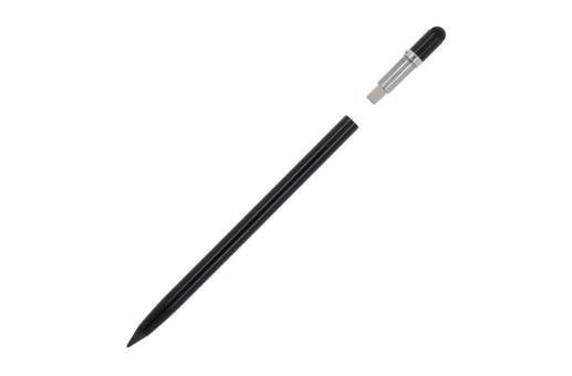 Long-life aluminum pencil with eraser Black