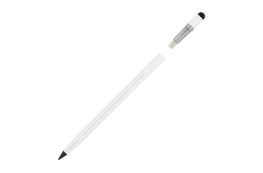 Long-life aluminum pencil with eraser White