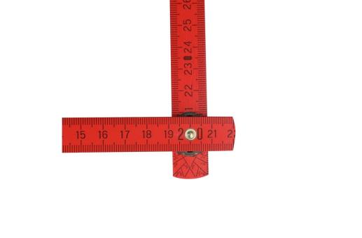 Folding ruler wood 2m premium painted Red