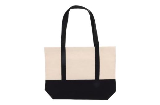 Strandtasche Baumwollsegeltuch OEKO-TEX® 280g/m² 42x10x30cm Schwarz