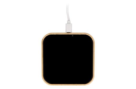 Wireless charger bamboo & glass 10W Black