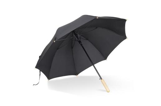 25” Regenschirm aus R-PET-Material mit Automatiköffnung Schwarz