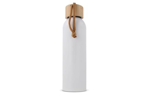 Water bottle with bamboo lid 600ml White