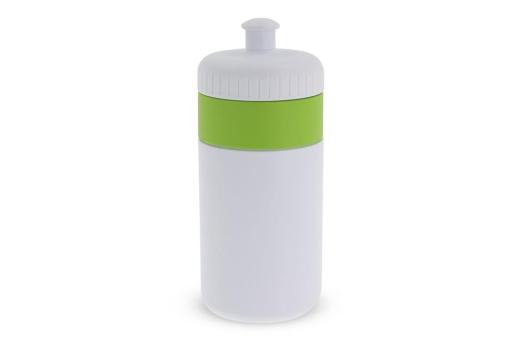 Sportflasche mit Rand 500ml Froschgrün/weiß