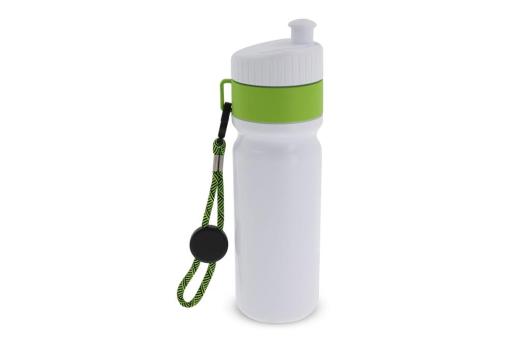 Sports bottle with edge and cord 750ml Frog/white