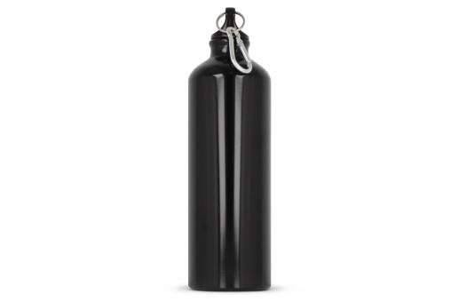 Aluminium Wasserflasche mit Karabiner 750ml Schwarz