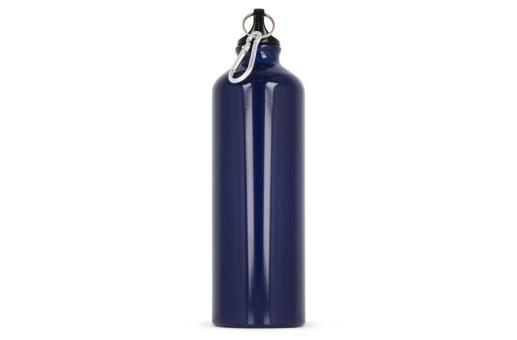 Water bottle aluminum with carabiner 750ml Dark blue