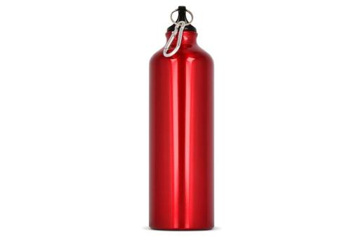 Water bottle aluminum with carabiner 750ml Dark red