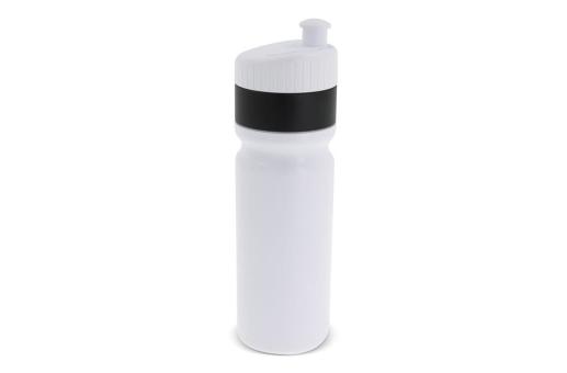 Sportflasche mit Rand 750ml Weiß/schwarz