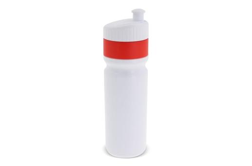 Sportflasche mit Rand 750ml Weiß/rot