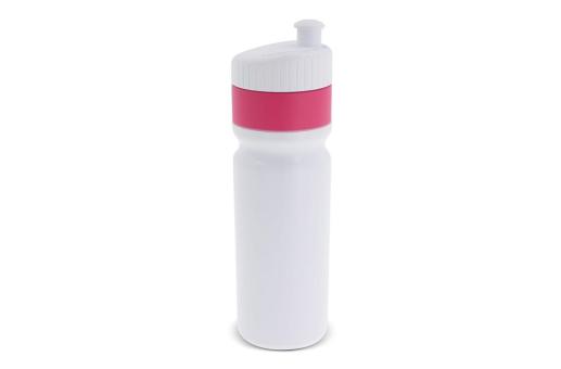 Sportflasche mit Rand 750ml Rosa/weiß