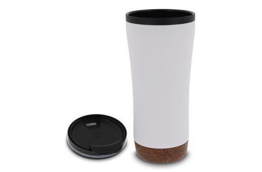 Double walled tumbler cork base 480ml White