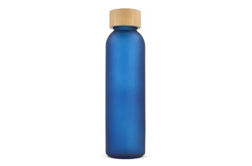 Water bottle glass & bamboo 500ml Dark blue