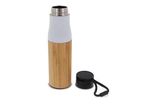 Thermo bottle with rope bamboo 500ml White