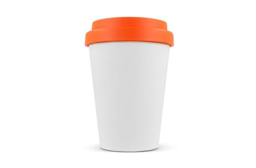 RPP Coffee Cup White body 250ml Orange/white