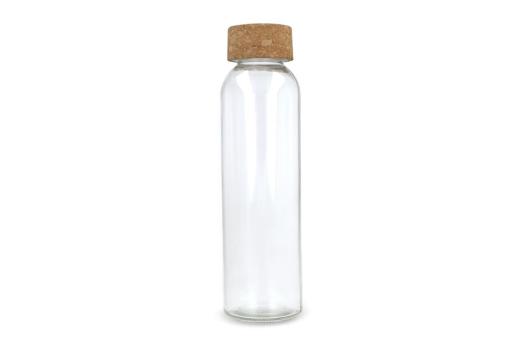 Glass bottle with cork lid 500ml Transparent