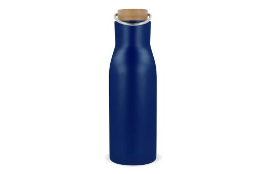 Isolier-Flasche mit Bambusdeckel, 500ml Dunkelblau