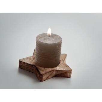 LOTUS Candle on star wooden base Convoy grey