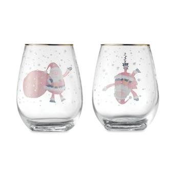 NOEL Set of 2 Christmas glasses White