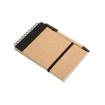 SONORA A6 recycled notepad with pen Black