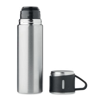 TONIA Double wall bottle 420 ml Flat silver