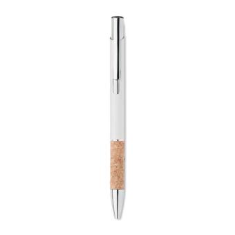 VERIA Push button aluminium pen White