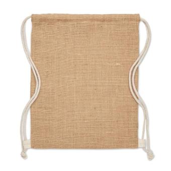 FUKURO Jute Beutel mit Kordelzug Beige