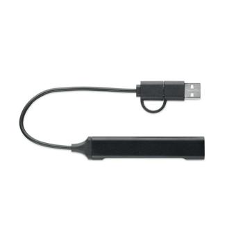 CURRENT USB 4 port hub 19 cm Black