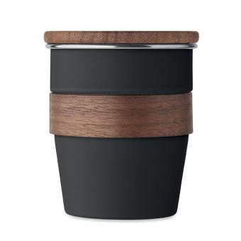 WALNUT Single wall tumbler 350 ml Black