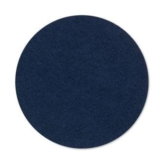 FELTSTER Round coaster in RPET felt Aztec blue