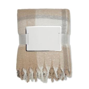 QUET Chequered mohair blanket Fawn